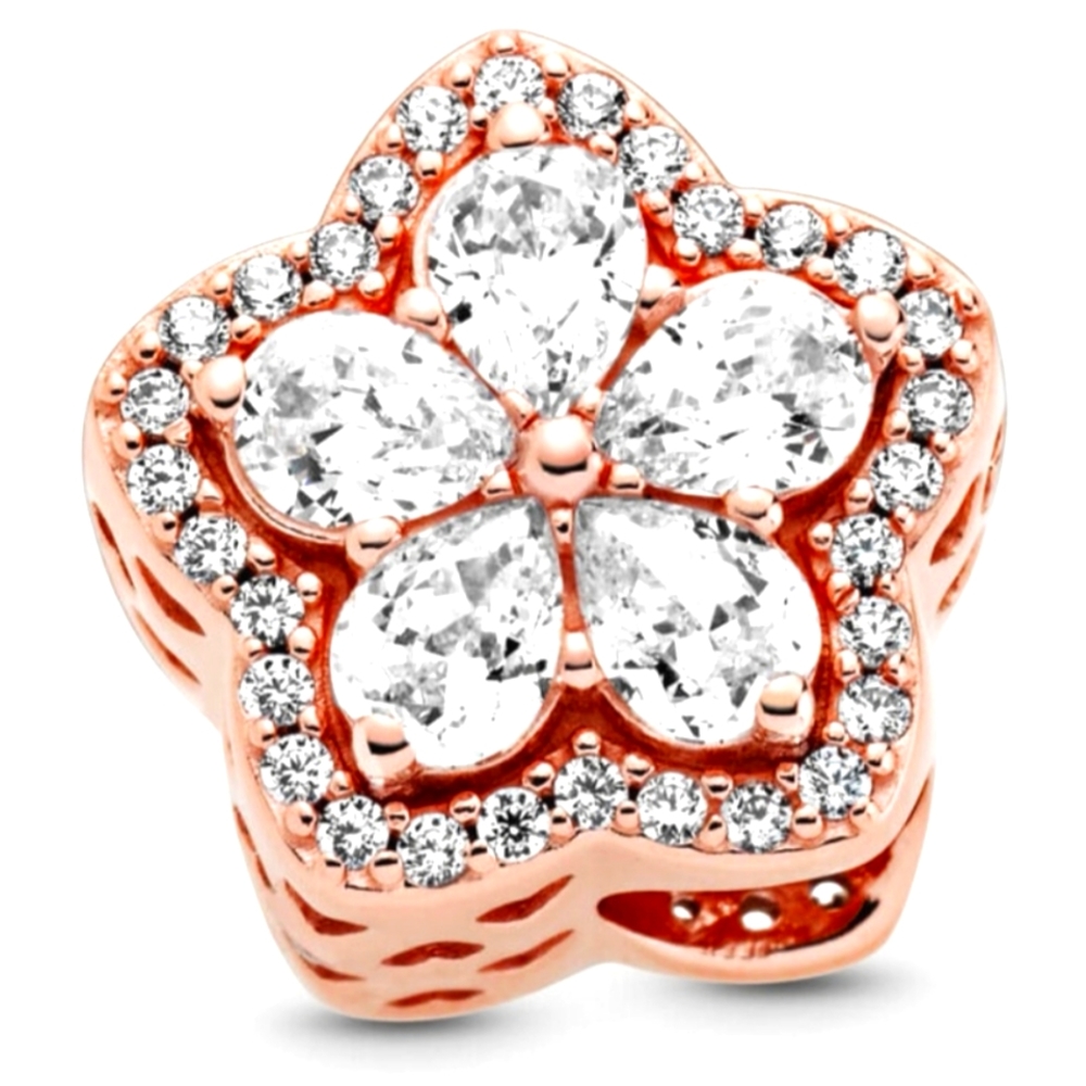 BRAND NEW Pandora charm rosegold sparkling snowflake pave !